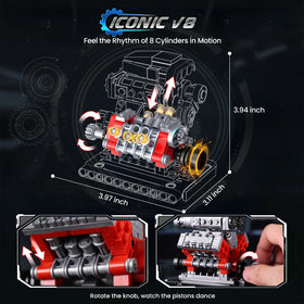 JMBricklayer mini engine W16 model with three-row design.