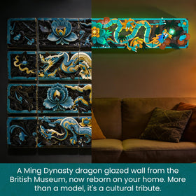 JMBricklayer Mythic Dragon Tiles 70019 dragon eyes and lotus illuminated vividly