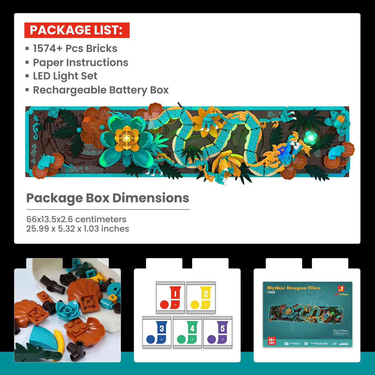 JMBricklayer Mythic Dragon Tiles 70019 full mural collection option