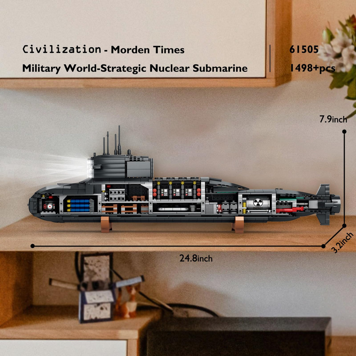 JMBricklayer nuclear-submarine-exterior-radar-antenna shows authentic details for study.