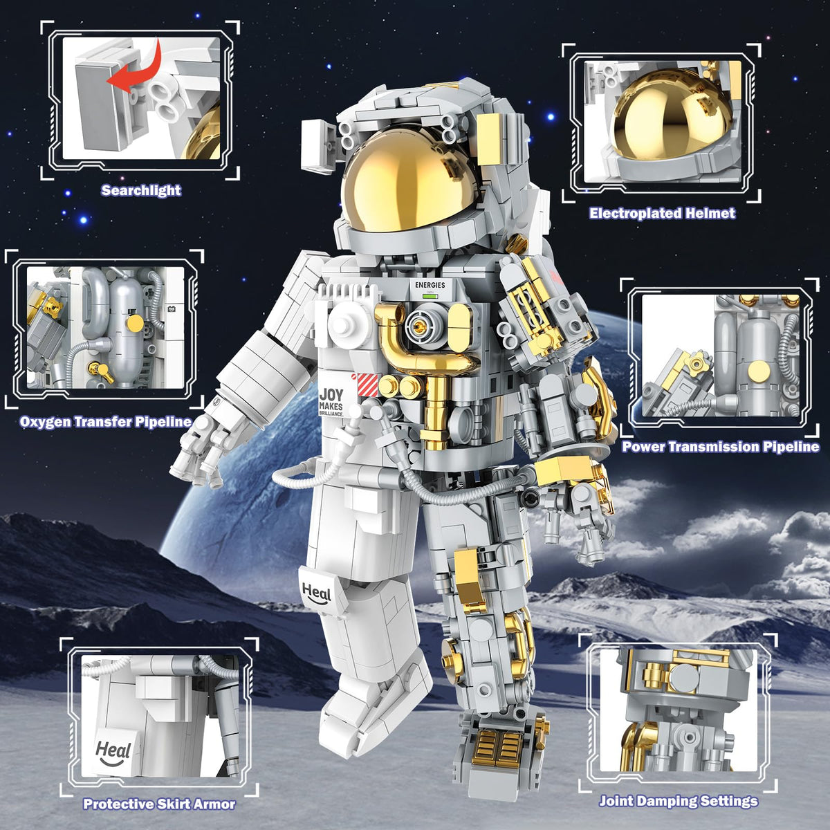 JMBricklayer poseable astronaut with 20+ joints for dynamic displays