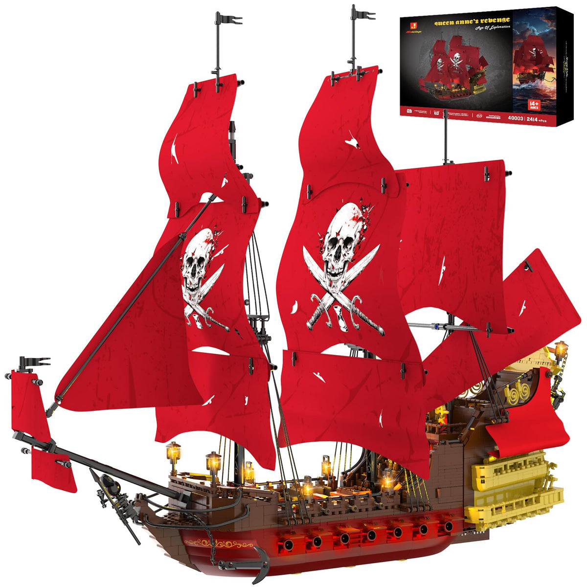 JMBricklayer Queen Anne's Revenge bow view enhances display presence.