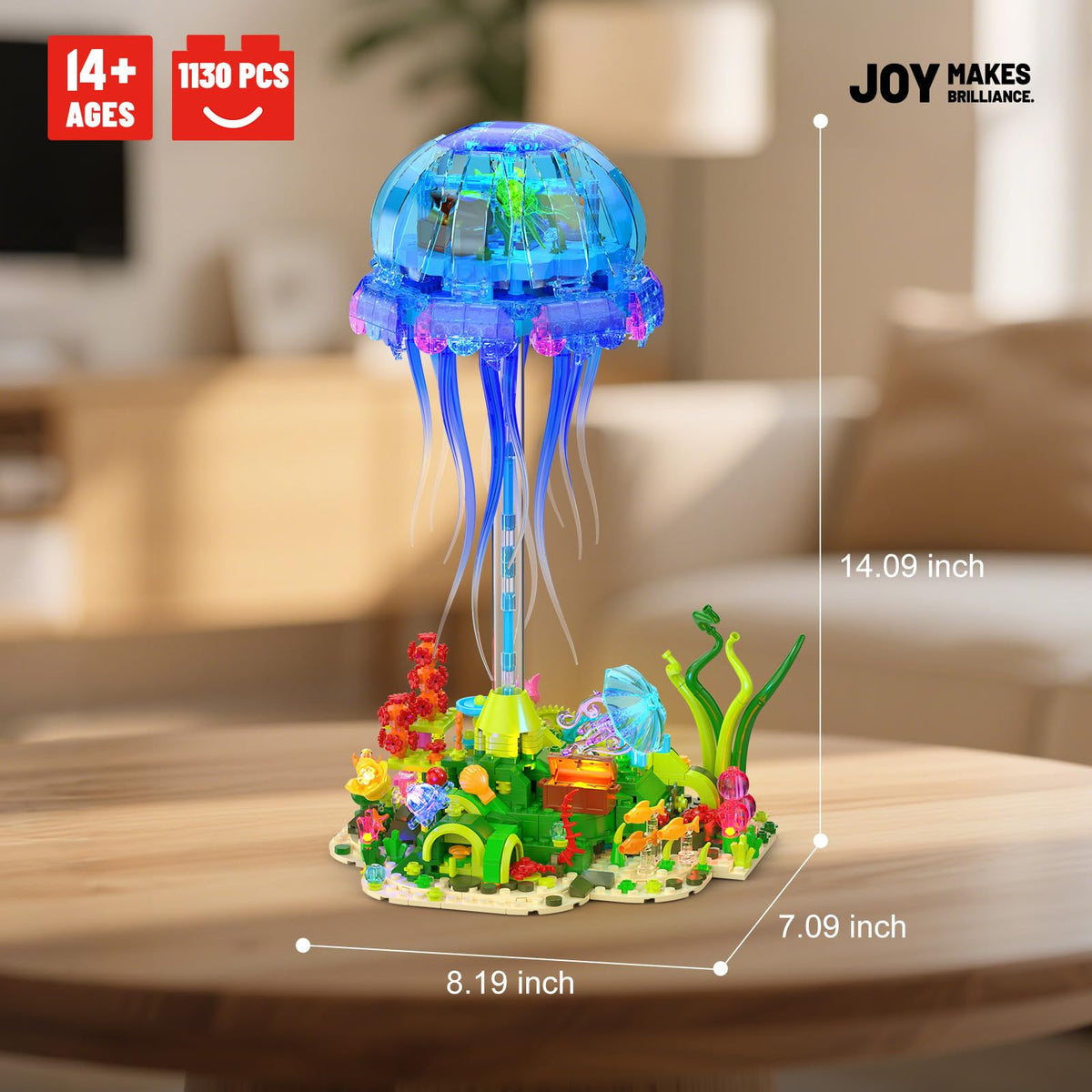 JMBricklayer transparent jellyfish head showcases decorative glow