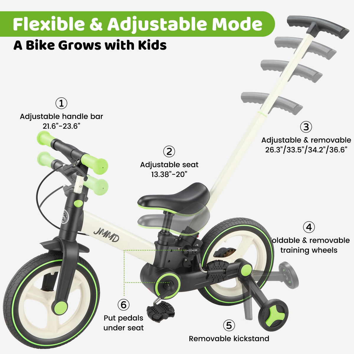 JMMD 6-in-1 bike aluminum frame for lightweight durability