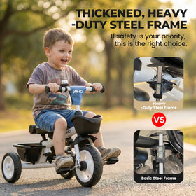 JMMD 7-in-1 tricycle blue all-terrain wheels grip various surfaces safely