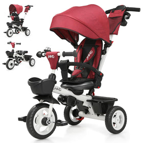 JMMD 7-in-1 tricycle push-handle enables parent-controlled rides with ease.