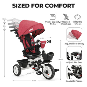 JMMD 7-in-1 tricycle rear-facing seat invites face-to-face bonding on the go.