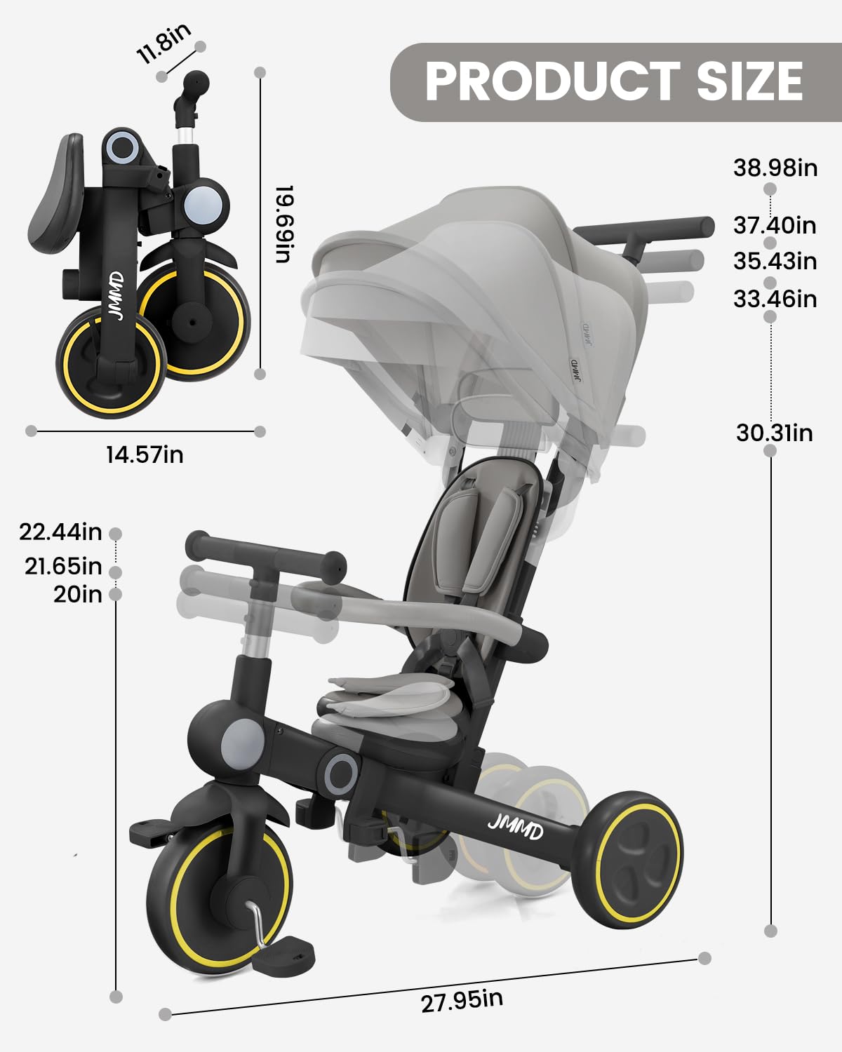 JMMD foldable mode for easy storage and portability