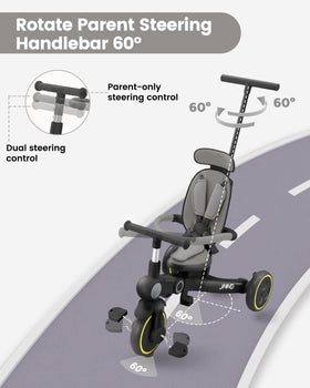JMMD tricycle safety harness and guardrail keep child secure during rides