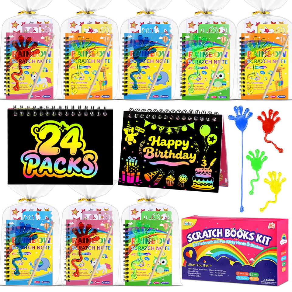 JMMICO rainbow scratch art notebooks showcase shimmer colors for imaginative doodling