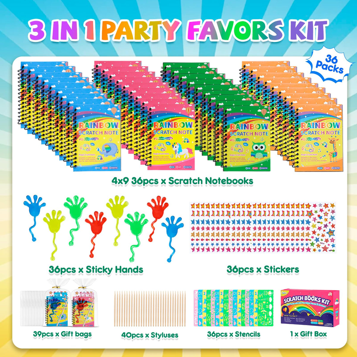 JMMICO stretchy sticky hands for mess-free sensory fun.