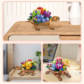 JMYZBD Turtle Planter brick-closeup highlights durable ABS construction.