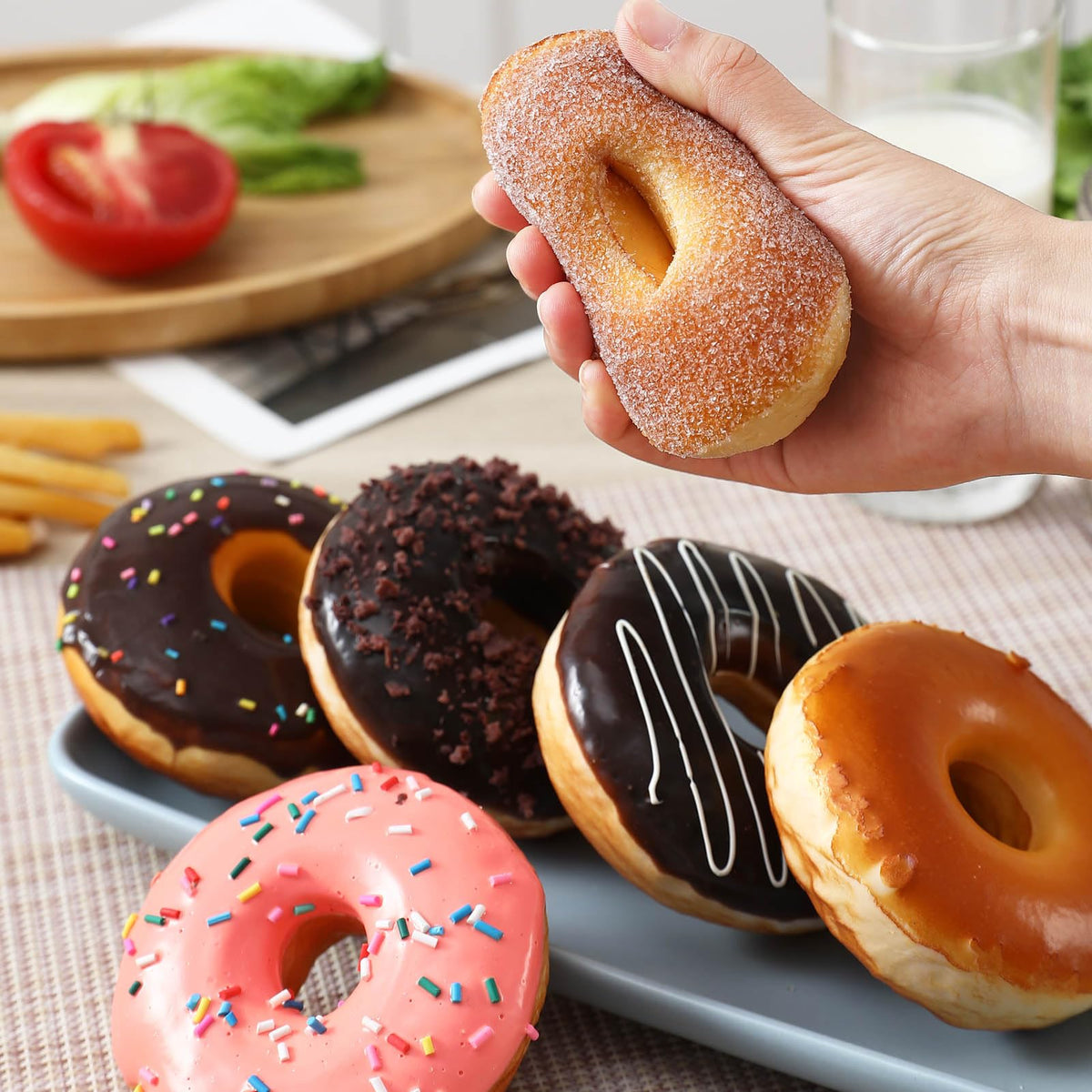 Joeabor fake donut 6 pack party decor adds whimsy and charm