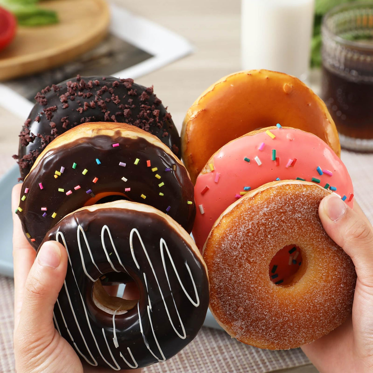 Joeabor fake donut 6 pack ideal for photography props and scenes