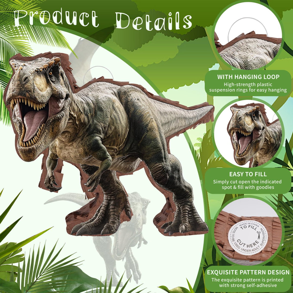 JOARHONAL luminous dinosaur figures inside pinata add glow-in-the-dark fun