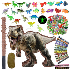 JOARHONAL dinosaur pinata set front view, vibrant and kid-friendly party centerpiece