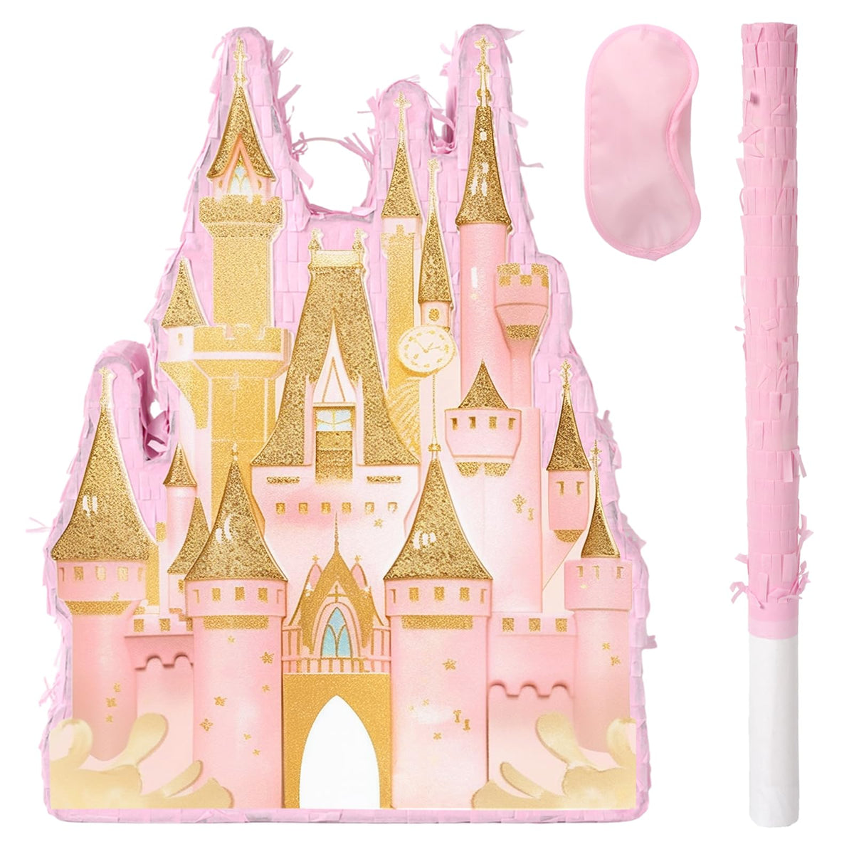 JOARHONAL Princess Castle Pinata pink design, perfect as a centerpiece and playful activity.