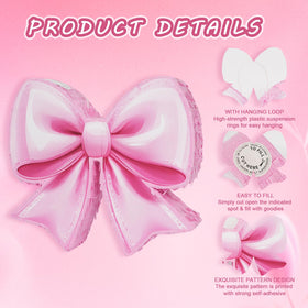 JOARHONAL watercolor pink bow pinata decor accent for indoor or outdoor celebrations.