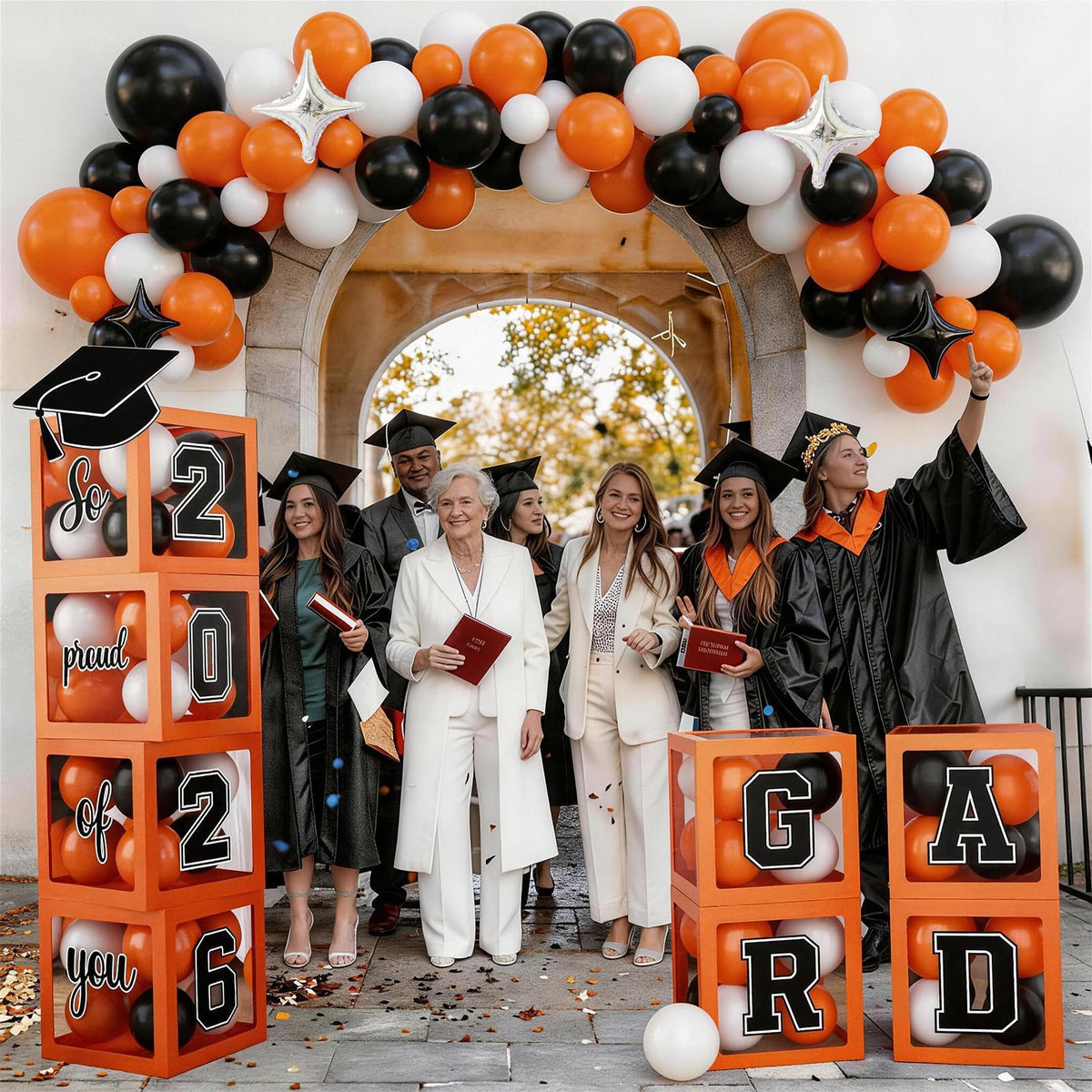 Jobkoo gold confetti accents sparkle for photo-worthy moments.