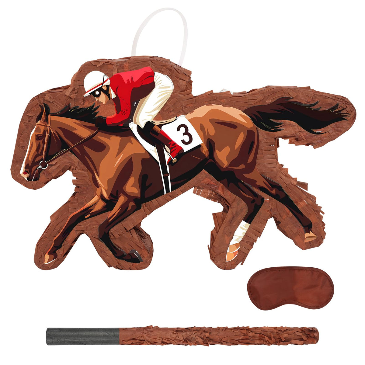 JOCOPUERTO Horse Racing Piñata with bat, a festive centerpiece and game for kids