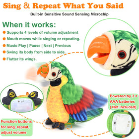 JOCOUNY Parrot volume control dial enables quiet or loud play.