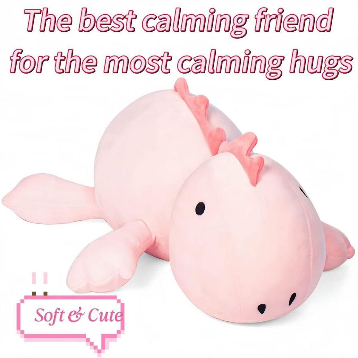 JOD 26-inch weighted dino plush ideal for lounging and decor.