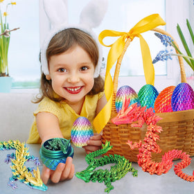 JOD articulated crystal dragon inside each egg for display and storytelling
