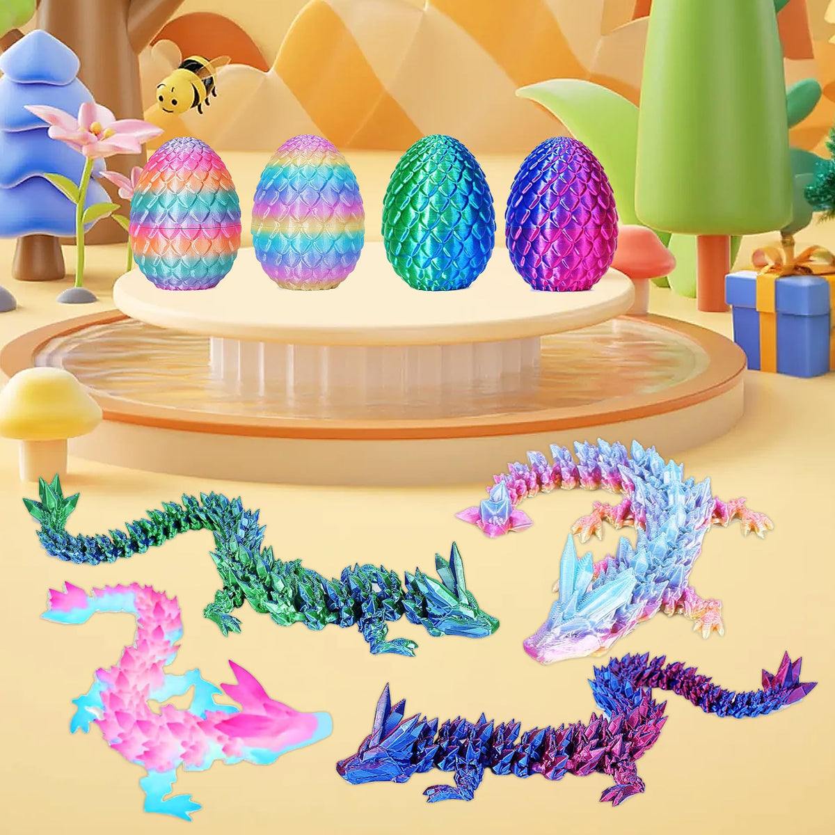 JOD Dragon Eggs with articulated dragons support dynamic posing and imaginative play