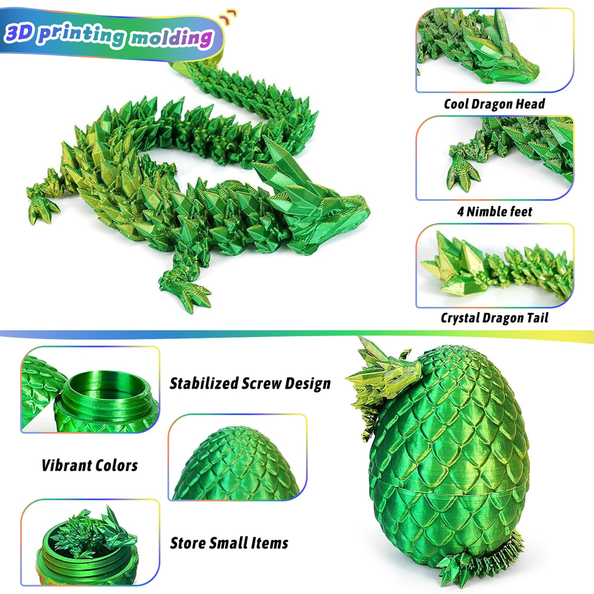 JOD dragon eggs with articulated joints for endless posing and play
