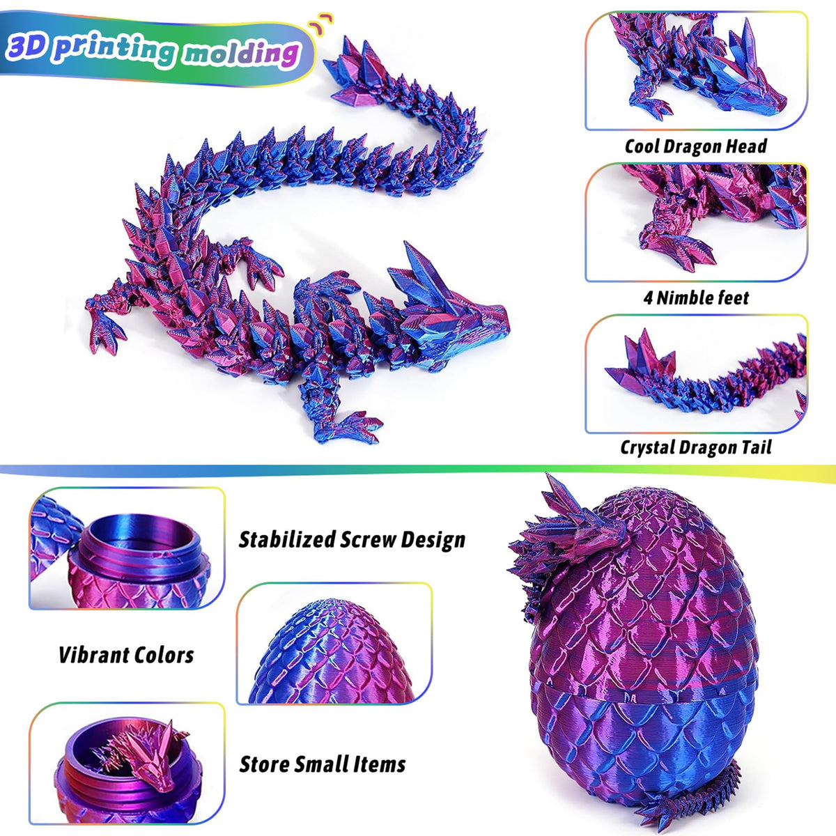 JOD Dragon Eggs showcase color-shifting hues for vibrant displays and curated collections
