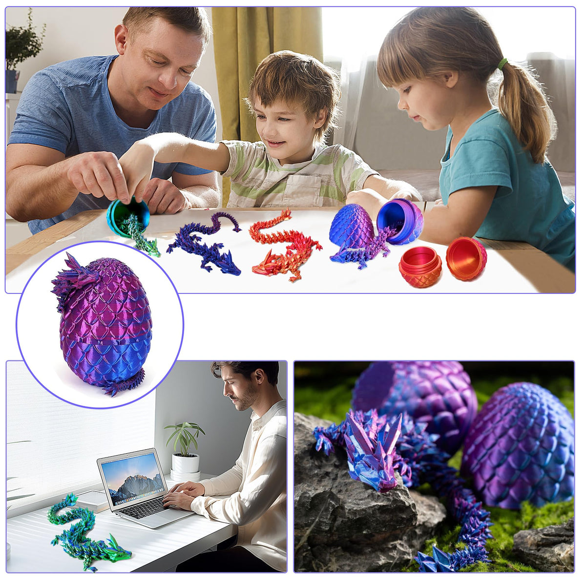 JOD Dragon Eggs designed as desk decor with whimsical dragon centerpiece
