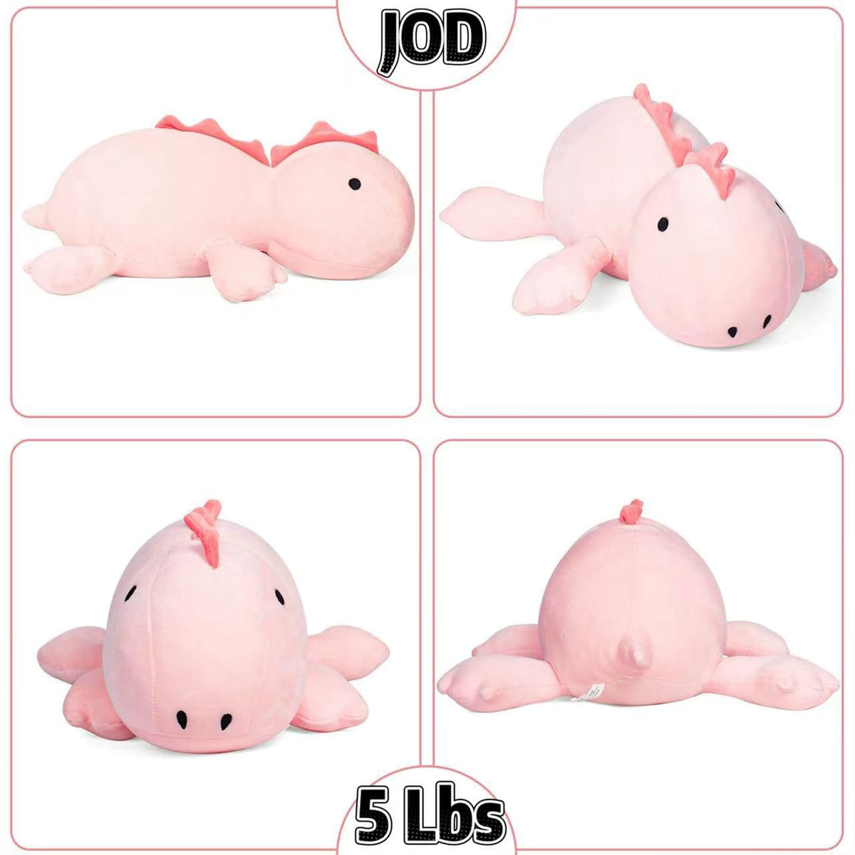 JOD hand and machine washable dino plush for easy care.