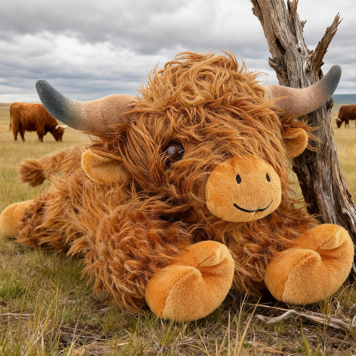 JOD Highland Cow plush 22in weighted beads provide gentle heft for cuddling