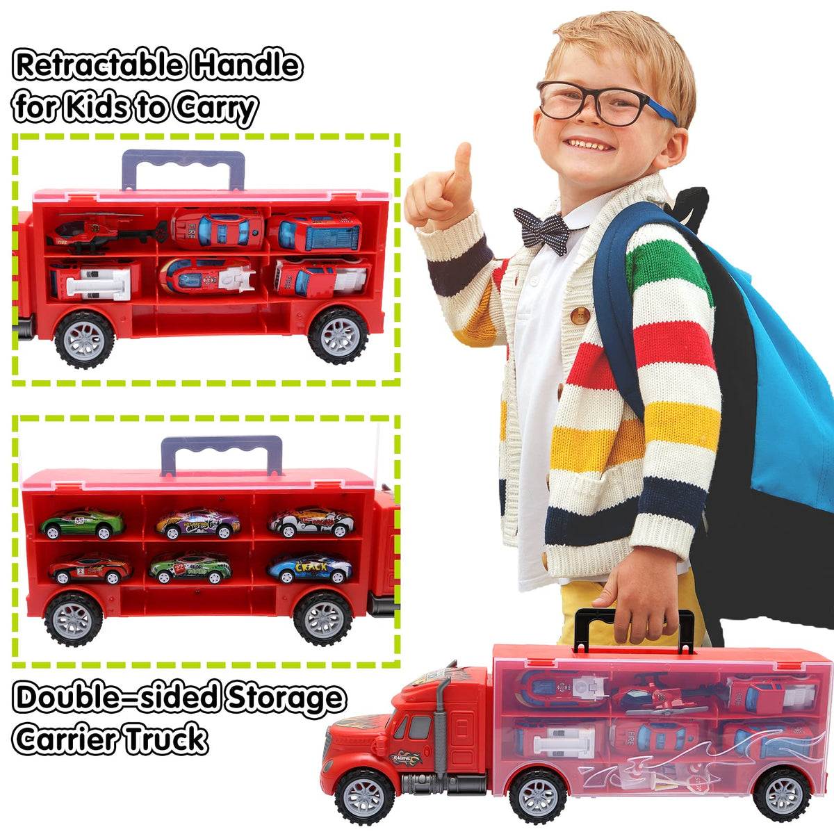 JODUDLR gift-ready truck set is ideal for Christmas or Easter surprises.