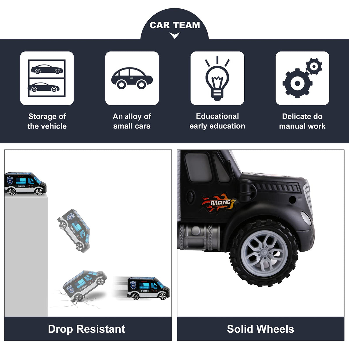 JODUDLR mini cars measure 2.68 by 1.18 inches for small-handed handling