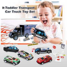JODUDLR police and racing cars inside the carrier for action-filled pretend play