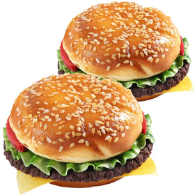 Joeabor artificial hamburger round 2-pack for display and long-lasting decor.