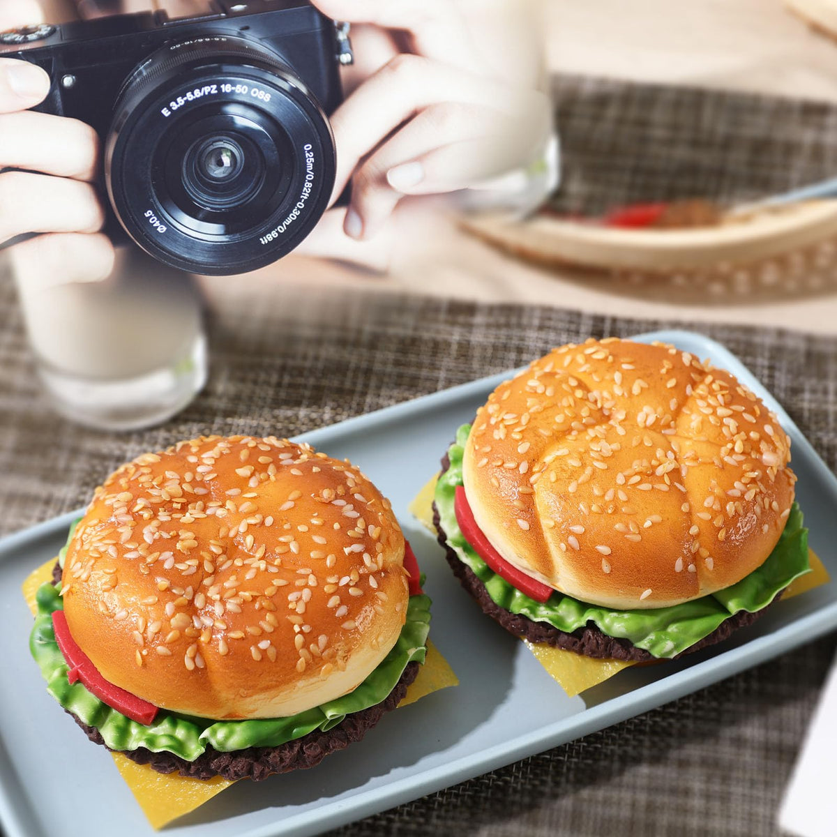 Joeabor durable PU material keeps hamburger shapes for long-lasting decor.