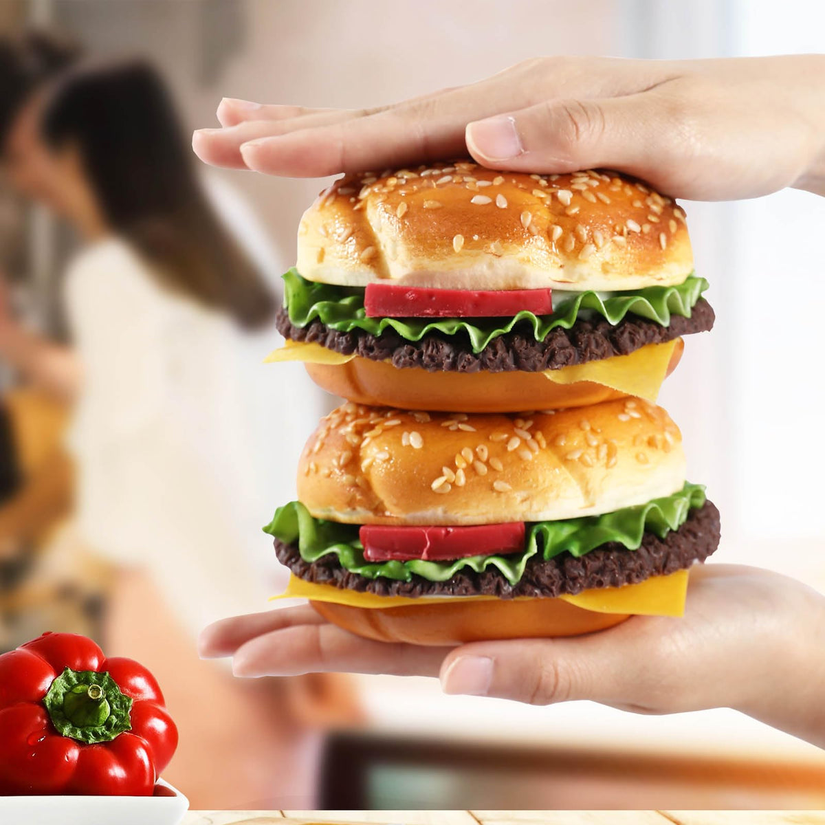 Joeabor realistic-looking hamburger elevates displays and mood in scenes.
