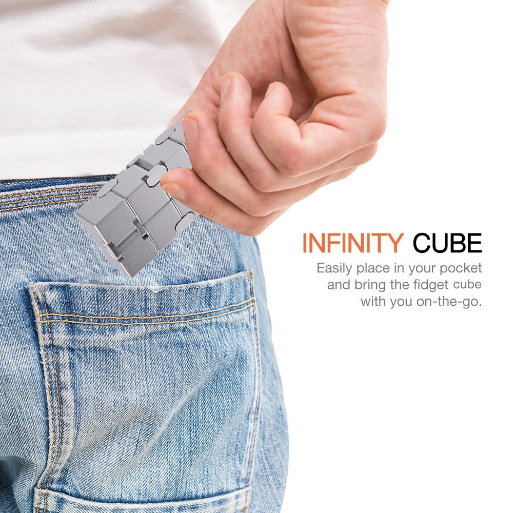 Joeyank Fidget Cube pocket-size design fits in hand and pocket for on-the-go use.