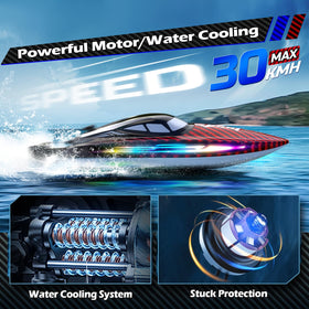 Jogpun boat side with seven LED modes for nighttime visibility