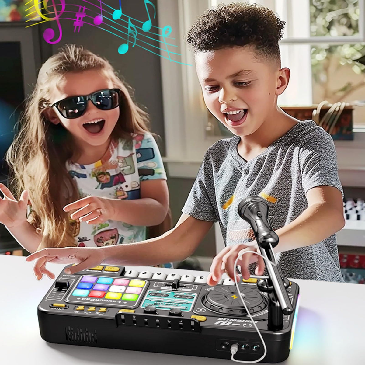 Johehe karaoke microphone for DJ toy enables singing along during sessions.