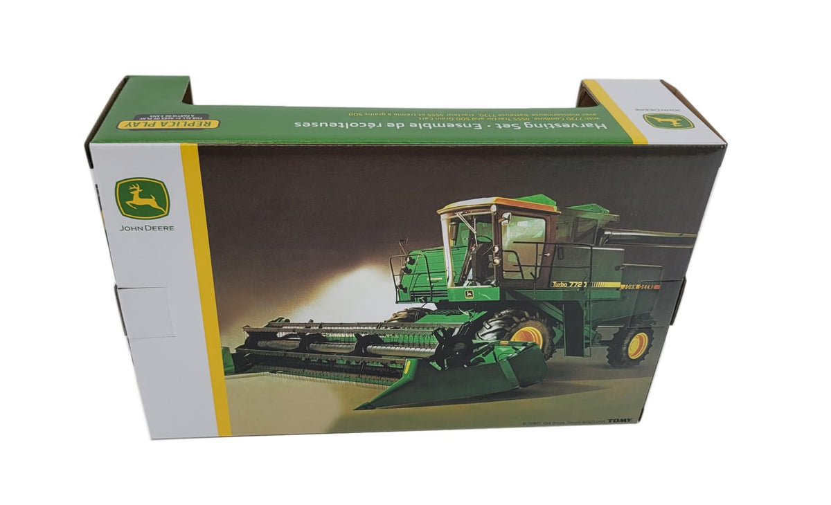 John Deere 1/64 scale combine heads closeup for collectors