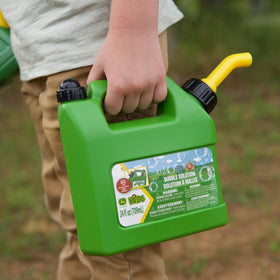 John Deere battery-powered bubble blower requires three AA batteries for playtime.