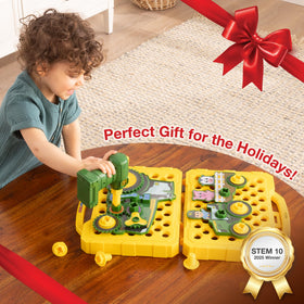 John Deere Build-A-Buddy board drill action demonstrating cause and effect during play.