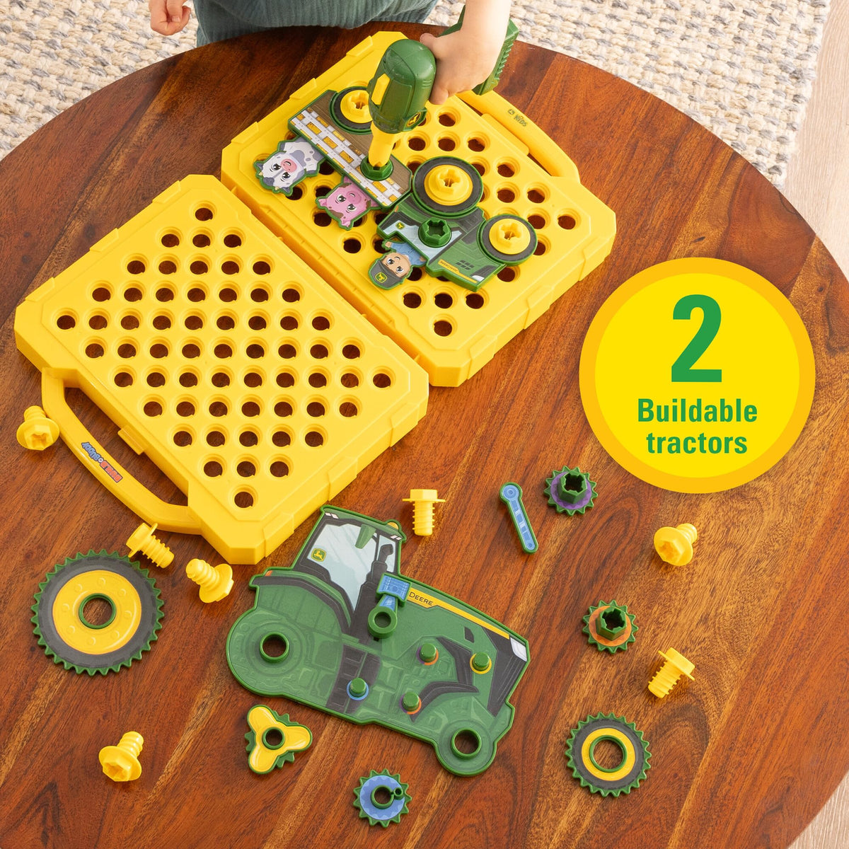 John Deere Build-A-Buddy board two farm scenes on a single surface for varied play.