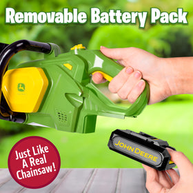 John Deere chainsaw toy designed for indoor and outdoor adventures