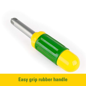 John Deere Deluxe Talking Toolbelt ratchet captures kid attention with phrases.