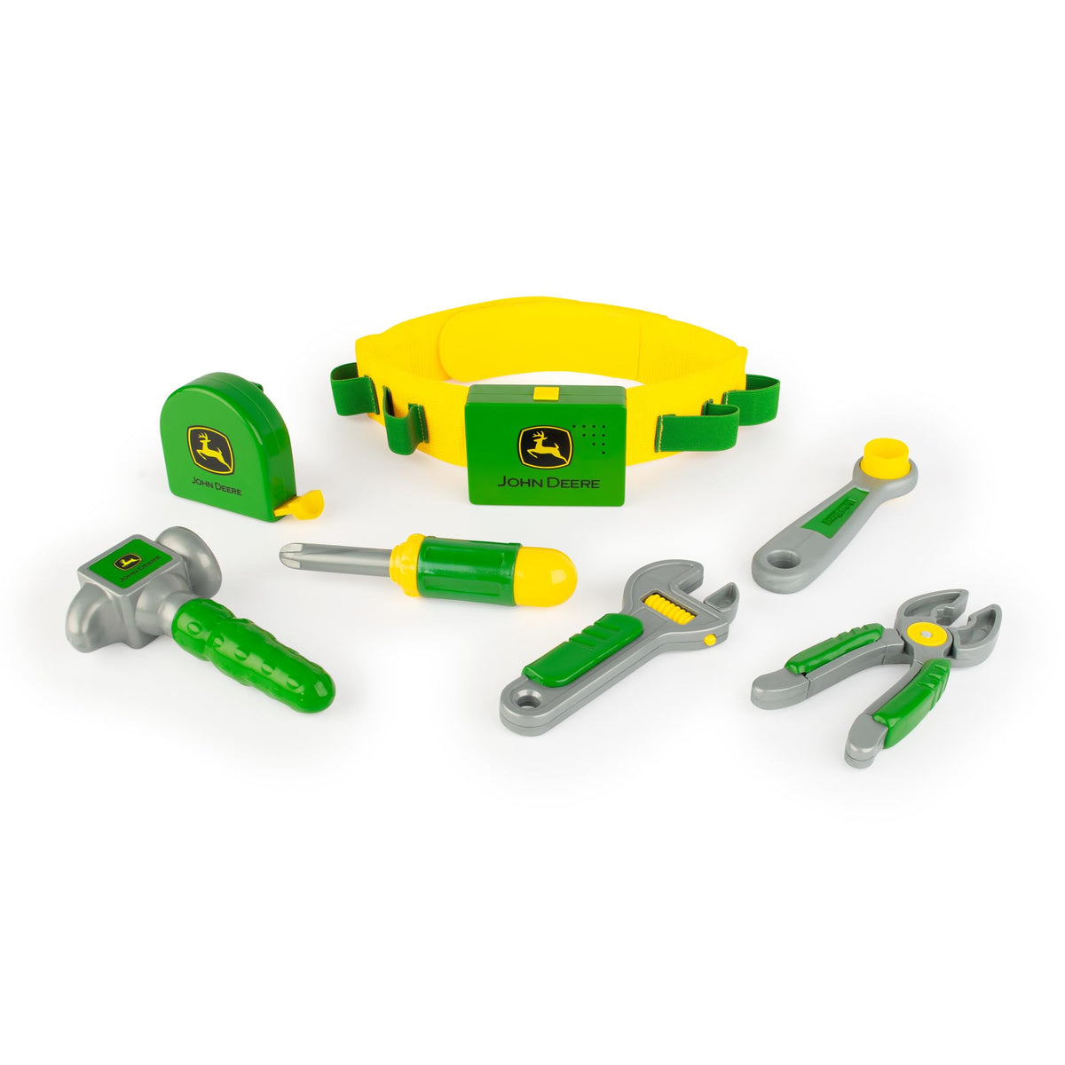 John Deere Deluxe Talking Toolbelt screwdriver supports fine motor practice.