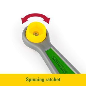 John Deere Deluxe Talking Toolbelt tape measure demonstrates measurement play.